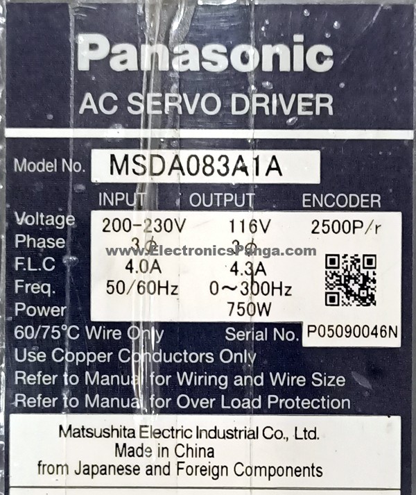 PANASONIC 0.6kw (600w) MGMA062A1G AC Servo Motor + 750w (0.75kw 