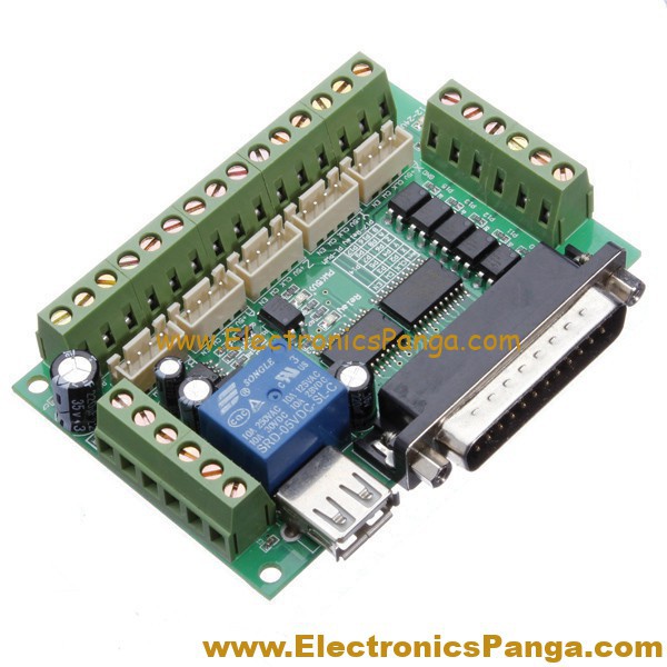 5 Axis USB CNC Breakout Board with Optical Coupler for Stepper Motor ...