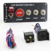 12V LED Ignition Switch Panel Engine Start Push Button Toggle Fit for Racing Car