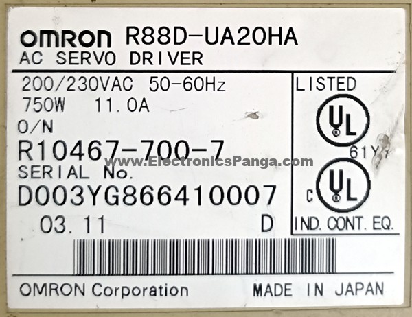 ジャパン アウトレット [CK18846] OMRON オムロン R88D-UA20HA AC SERVO DRIVER 動作保証 建築材料、住宅設備 