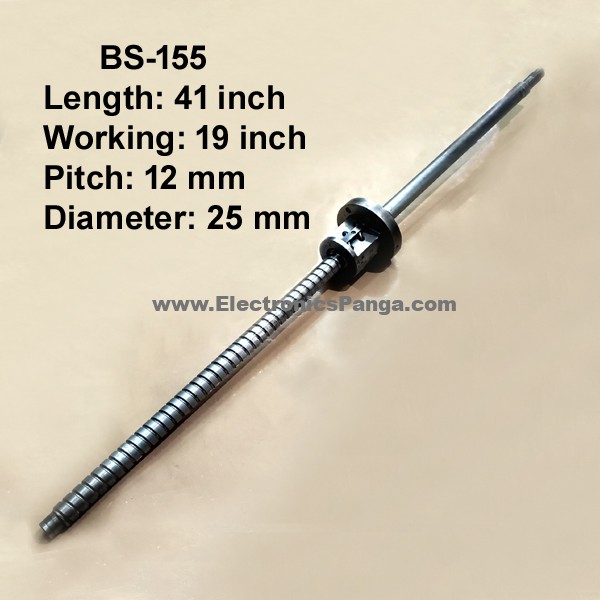25X12 CNC Ball Screw With Nut 12mm Pitch 19inch Working and 41inch Length BS-155