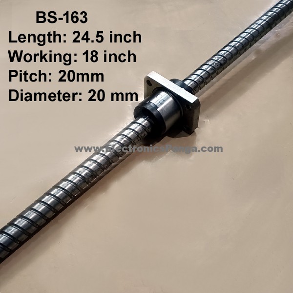 CNC SAMICK-THK Ball Screw With Nut 20mm Pitch 18inch Working and 24.5inch Length BS-163