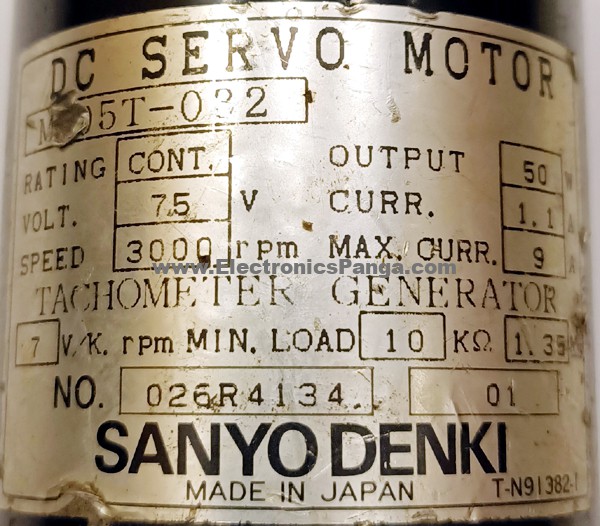 SANYO DENKI 50w (0.05kw) M605T-032 DC Servo Motor SM73 - Image 2