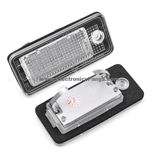VIPMOTOZ Full SMD LED License Plate Light Tag Lamp Assembly Replacement Pair For Audi A3 A4 A6 A8 S3 S4 S6 S8 Q7 RS4 RS6 2-Piece Set 6000K Cool White 
