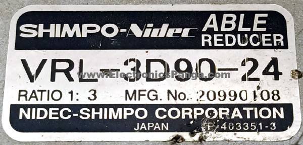 SHIMPO-Nidec 3:1 Ratio VRL-3D90-24 Able Reducer Gearbox G139 - Image 2