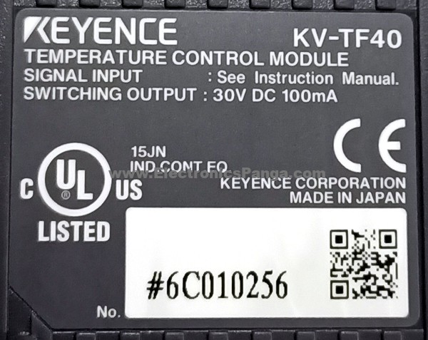 KEYENCE KV-TF40 PLC Temperature Control Module PL37 – Star International