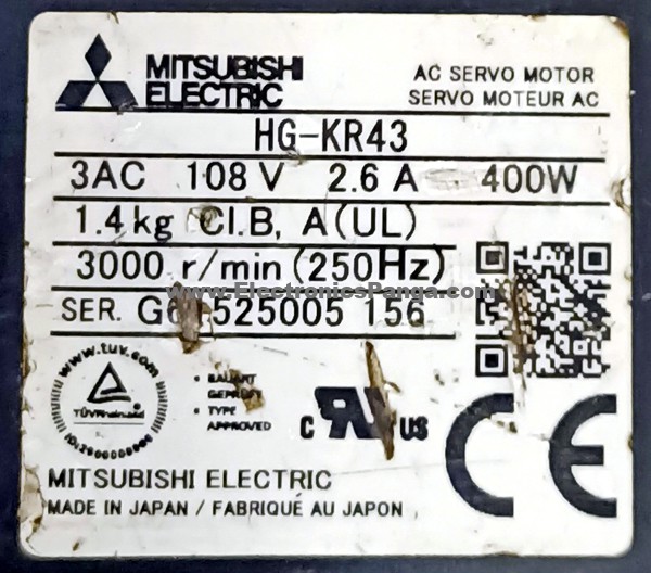 MITSUBISHI 0.4kw (400w) HG-KR43 AC Servo Motor + Driver MR-J4-40A Tested  MD69