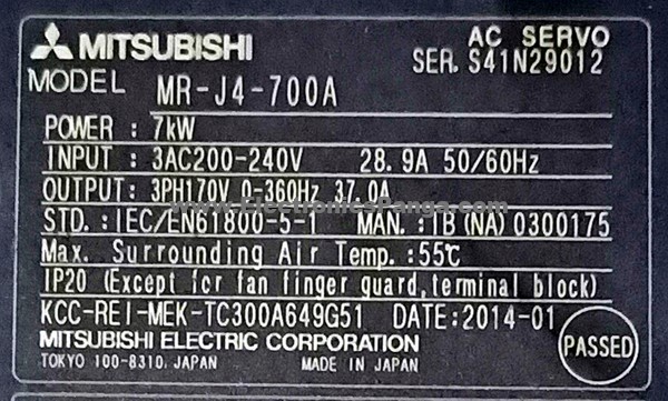 MITSUBISHI 7kw (7000w) HG-SR702B AC Servo Motor + Driver MR-J4-700A Tested MD58 - Image 7