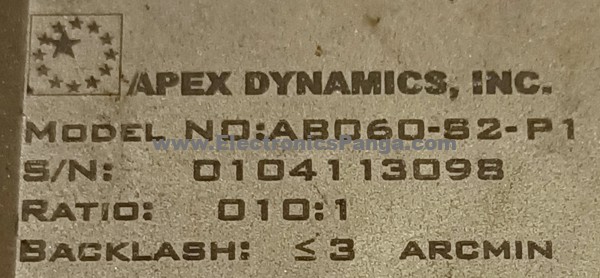 APEX DYNAMICS 10:1 Ratio AB060-S2-P1 Reducer Gearhead For 200w & 400w Servo Motor G324 - Image 2