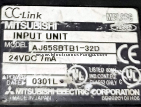 MITSUBISHI AJ65SBTB1-32D 24V/DC 7mA CCN-Link Input Unit Controller PL49