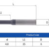 GULING CNC P1.0 D4.8x15xD6x50L Tungsten Steel Single tooth Thread Milling Tool TL02 - Image 3