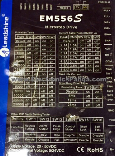 LEADSHINE EM556S 20-50V/DC 5.6A Microstep Drive STD142 – Star International