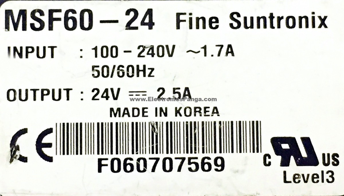 FINE SUNTRONIX MSF60-24 24V 2.5A Single Output AC to DC Switching Power Supply P72 - Image 2