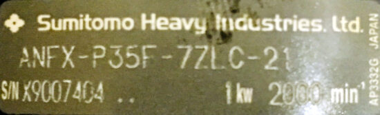 SUMITOMO 21:1 Ratio ANFX-P35F-7ZLC-21 Rotary Gearhead For Mitsubishi ...