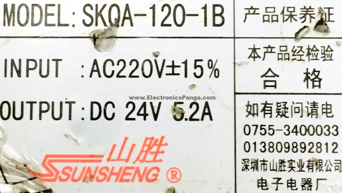 SUNSHENG SKQA-120-1B 24V 5.2A Single Output AC to DC Switching Power Supply P71 - Image 2
