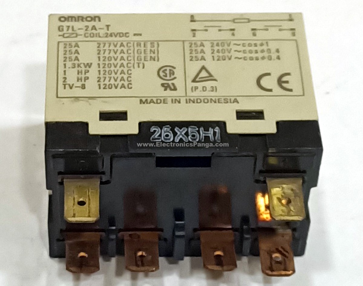 OMRON G7L-2A-TUB-CB Power Relay – 277VAC 25A, 12VDC Coil – Made In Indonesia – Open Box