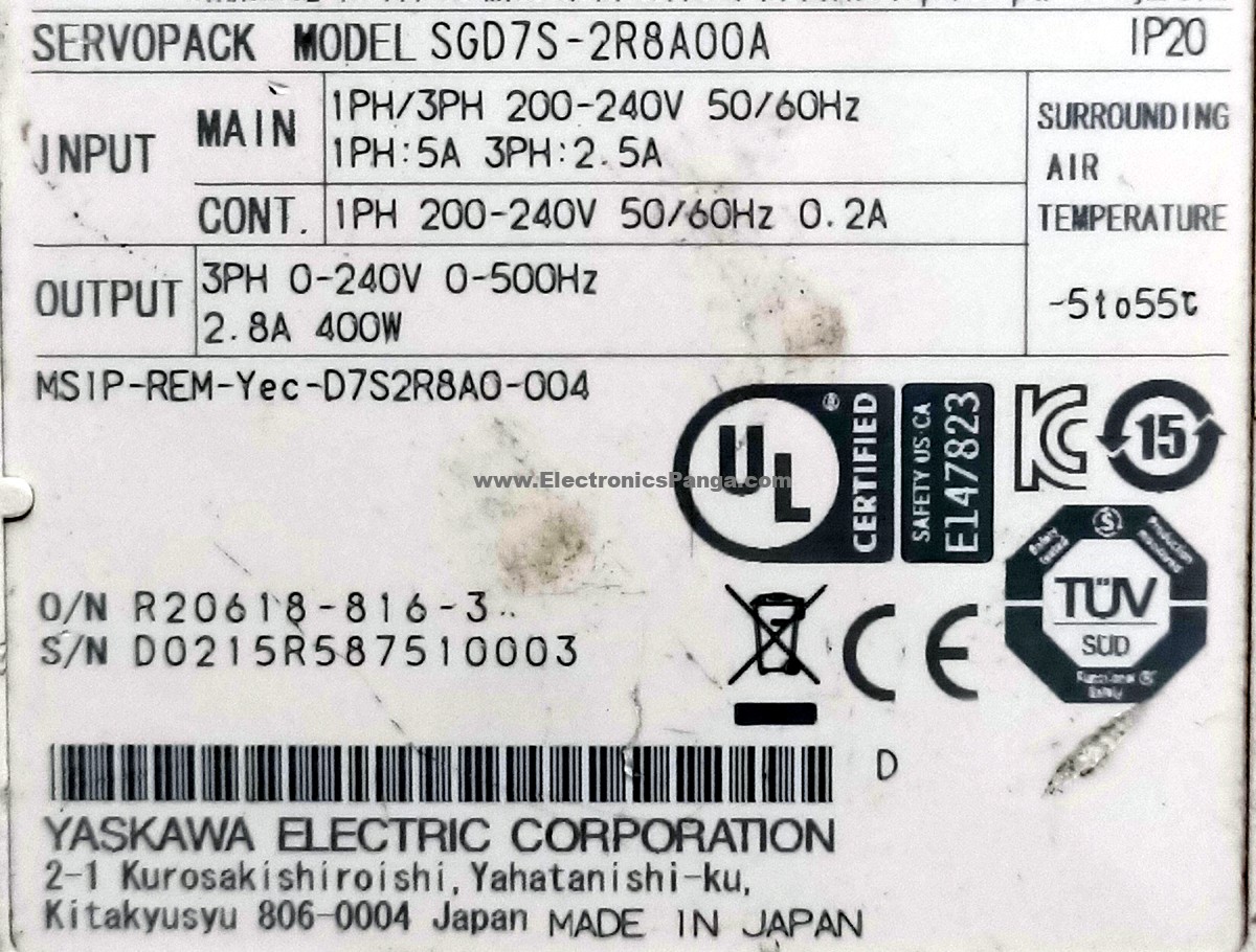 YASKAWA Sigma-7 400w (0.4kw) SGM7J-04AFA61 AC Servo Motor + SGD7S-2R8A00A Driver MD164 - Image 10