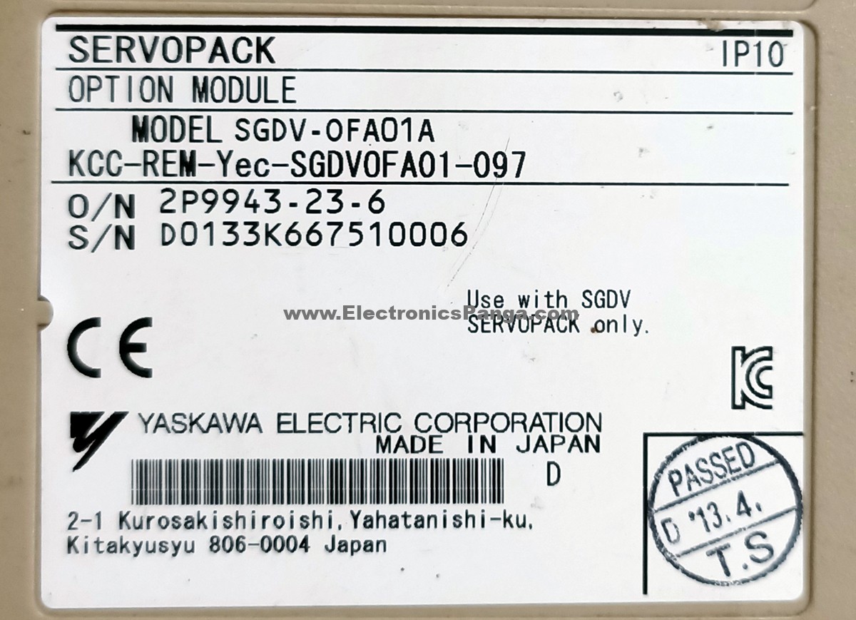 YASKAWA SGDV-0FA01A Servopack Option Module SD554 - Image 2