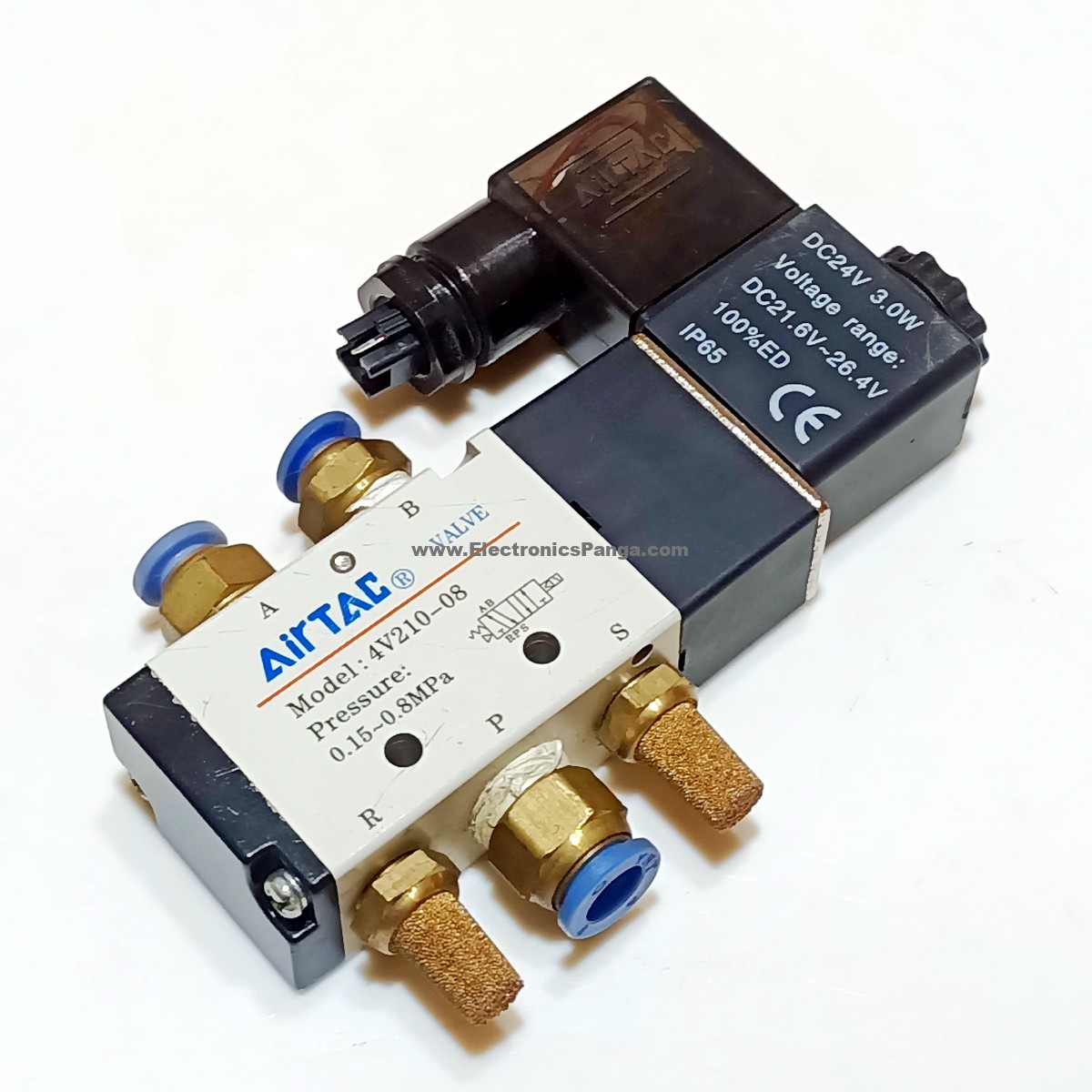 AIRTAC 4V210-08 24V/DC 3.0w 0.15∼0.8mpa Pressure Solenoid Valve N268 ...