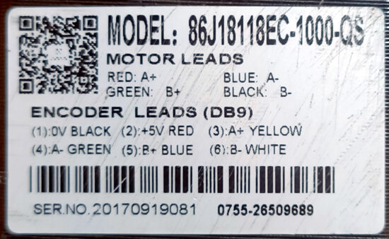 JMC 86J18118EC-1000-QS Nema34 Closed Loop Stepper Motor + 2HSS86H-A-5/24 Hybrid Step-Servo Drive SMD68 - Image 3