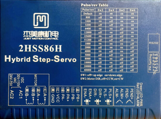 JMC 86J18118EC-1000-QS Nema34 Closed Loop Stepper Motor + 2HSS86H-A-5/24 Hybrid Step-Servo Drive SMD68 - Image 8
