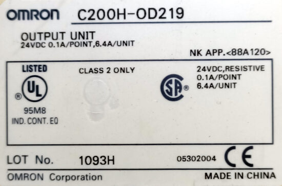 OMRON C200H-CN311 C200HW-BI081-V1 C200H-AD003 C200H-OD219 C200H-ID217 C200HW-PA204 Programmable Controller PLC Module PL139 - Image 9