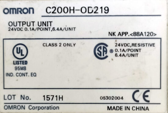 OMRON C200H-CN311 C200HW-BI081-V1 C200H-AD003 C200H-OD219 C200H-ID217 C200HW-PA204 Programmable Controller PLC Module PL139 - Image 10