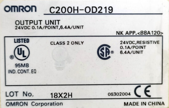 OMRON C200H-CN311 C200HW-BI081-V1 C200H-AD003 C200H-OD219 C200H-ID217 C200HW-PA204 Programmable Controller PLC Module PL139 - Image 7