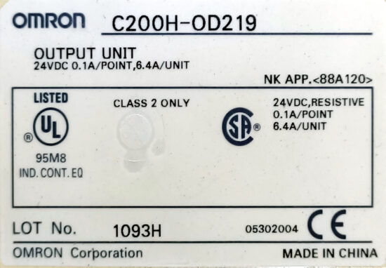 OMRON C200H-CN311 C200HW-BI081-V1 C200H-AD003 C200H-OD219 C200H-ID217 C200HW-PA204 Programmable Controller PLC Module PL139 - Image 8