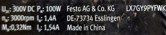 FESTO EMMB-AS-40-01-SB 100w (0.1kw) AC Servo Motor SM695 - Image 3