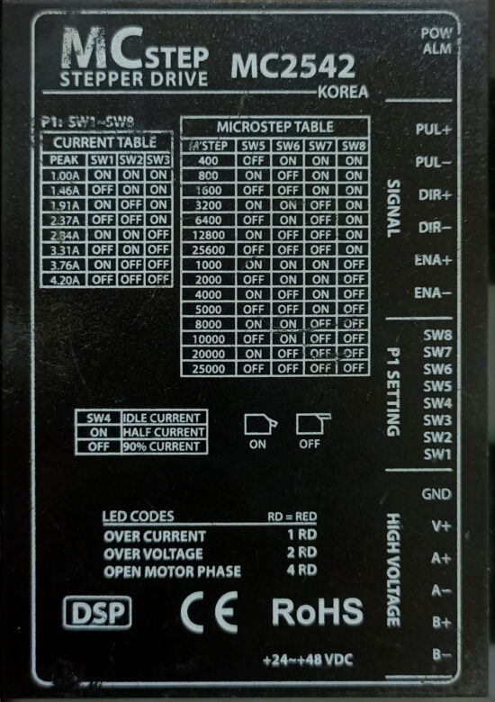 MC Step MC2542 2-Phase 24-48V/DC 4.20A Stepper Drive STD250 - Image 2