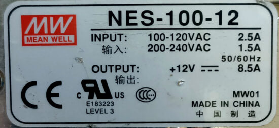 MEAN WELL NES-100-12 12V 8.5A Single Output AC to DC Switching Power Supply P257 - Image 2
