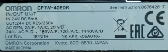 OMRON CP1W-40EDR PLC Extension Module PL165 - Image 3
