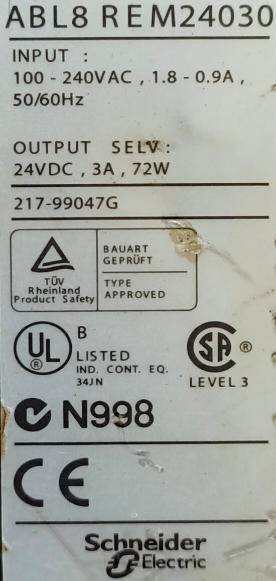 SCHNEIDER ABL8 REM24030 24V/DC 3A 72W ABL8REM24030 Regulated Switching Power Supply Module P265 - Image 3