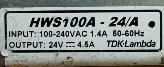 TDK LAMBDA HWS100A-24/A 24V 4.5A Single Output AC to DC Switching Power Supply P275 - Image 3