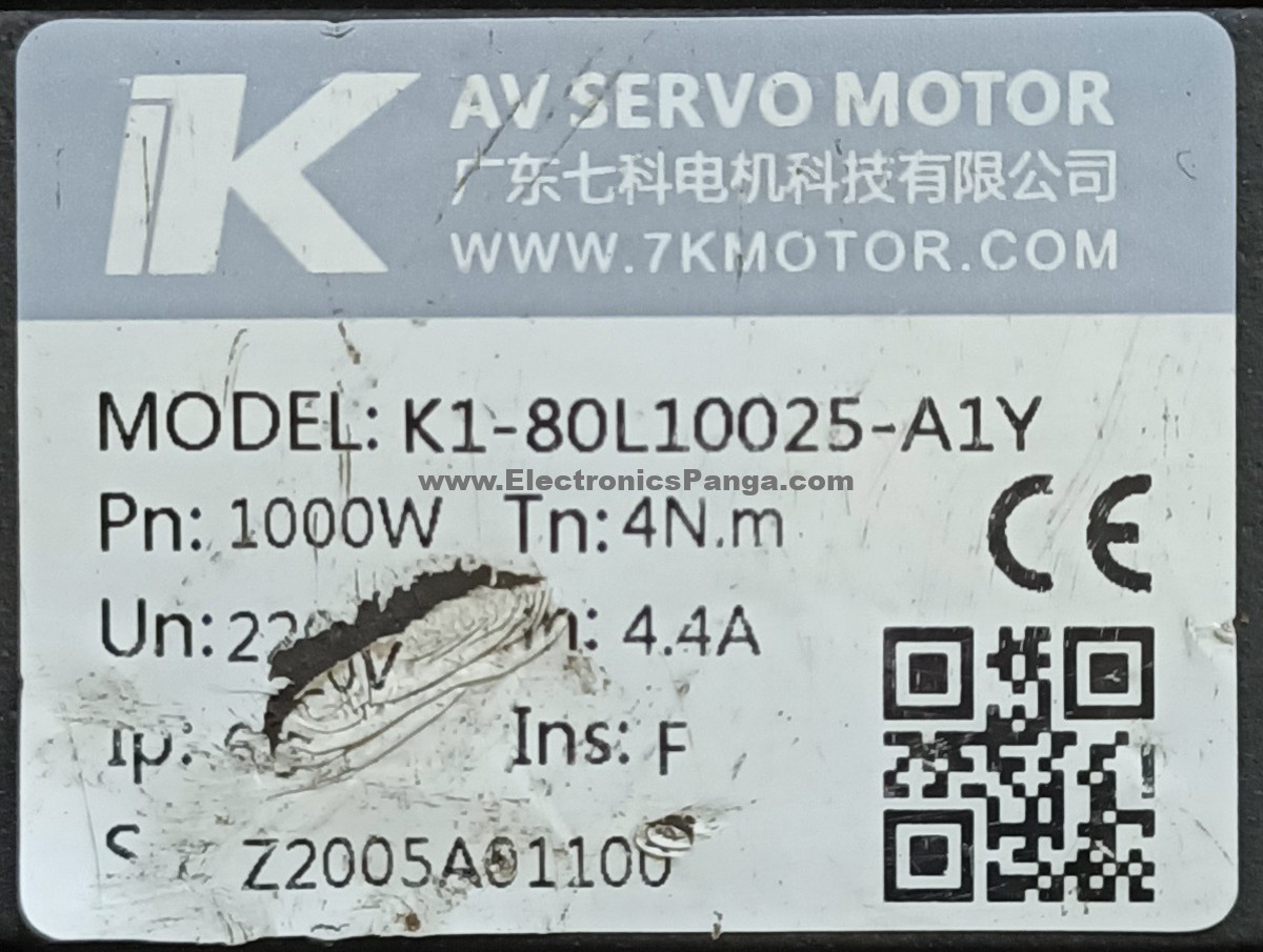 7K Motor 1000w (1kw) K1-80L10025-A1Y K1 Series AV Servo Motor SM786 ...