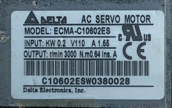 DELTA 0.2KW (200W) ECMA-C10602ES AC Servo Motor SM789 - Image 2
