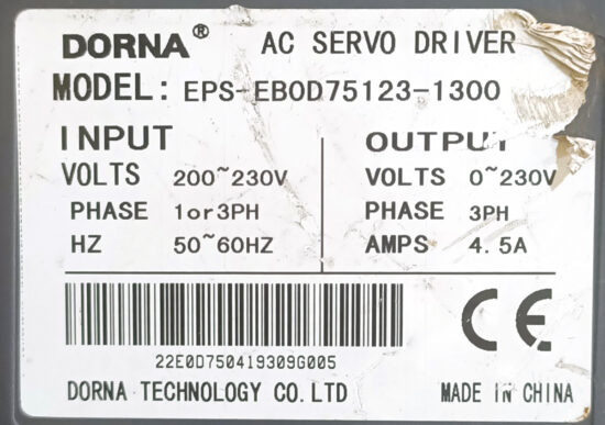 DORNA 750W (0.75Kw) EPS-EB0D75123-1300 AC Servo Driver SD929 - Image 4