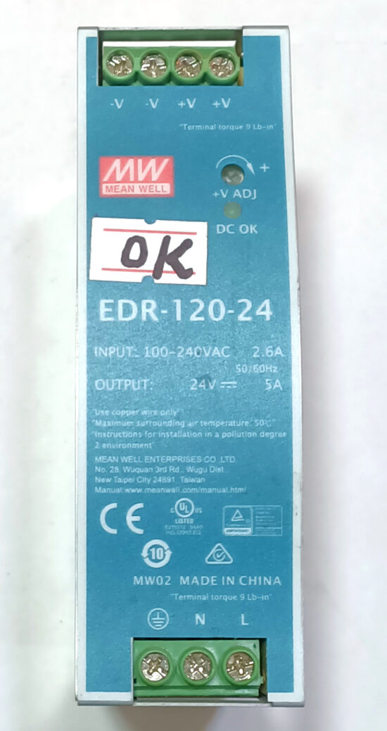 MEAN WELL EDR-120-24 24V 5A Single Output AC to DC Switching Power Supply P281 - Image 2