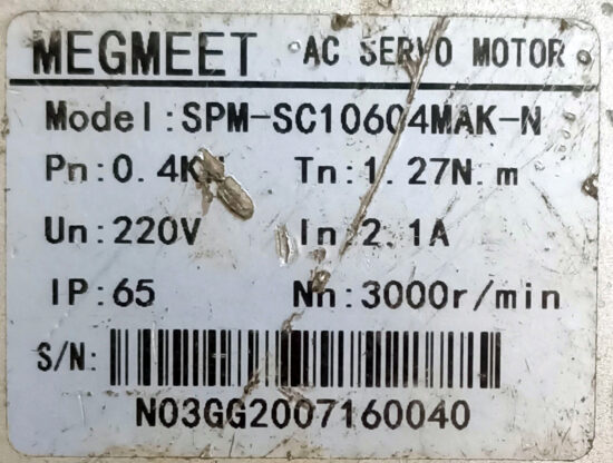 MEGMEET 0.4Kw (400W) SPM-SC10604MAK-N Ac Servo Motor SM757 - Image 2