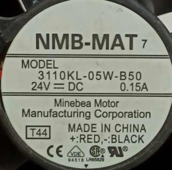 NMB-MAT 3110KL-05W-B50 24V/DC 0.15A 2-wires Cooling Fan AS455 - Image 2