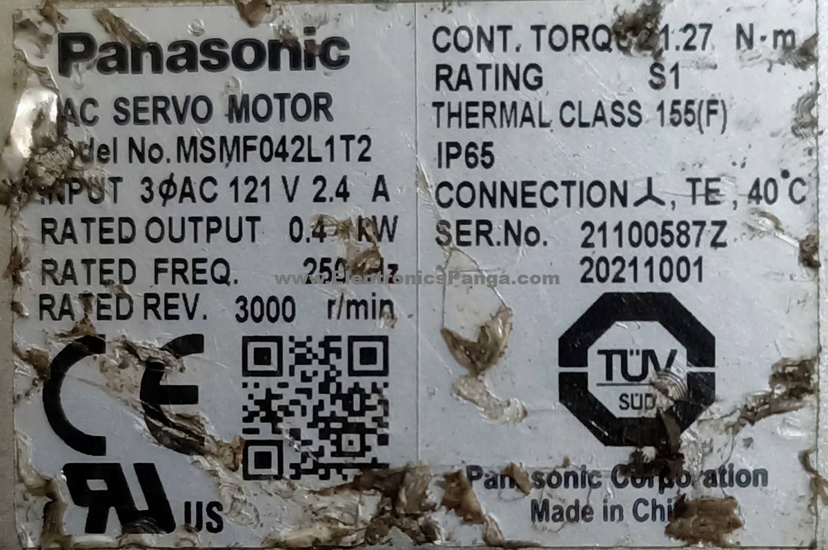 PANASONIC 0.4Kw (400W) MSMF042L1T2 Ac Servo Motor SM751 - Image 2