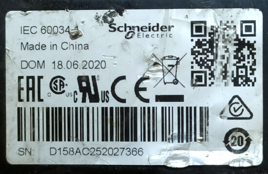 SCHNEIDER 0.40Kw (400W) BCH2LD0433CA5C Ac Servo Motor SM744 - Image 2