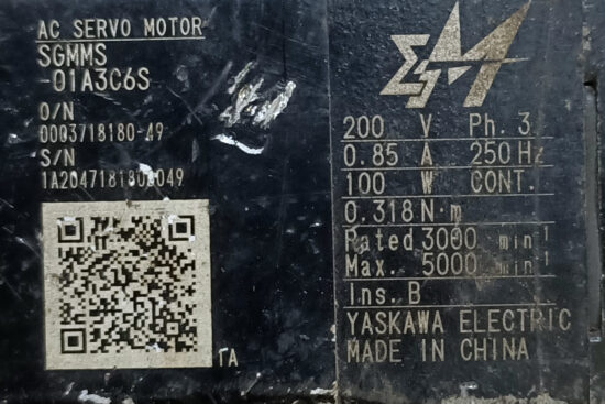 YASKAWA 100W (0.1Kw) SGMMS-01A3C6S AC Servo Motor SM793 - Image 2