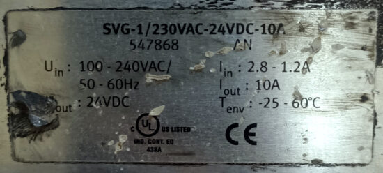 FESTO SVG-1/230VAC-24VDC-10A 24V 10A AC To DC Single Output Switching Power Supply Module P315 - Image 4
