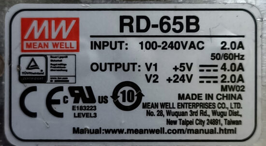 MEAN WELL RD-65B +5V-4A +24V-2A AC To DC Dual Output Switching Power Supply P301 - Image 2