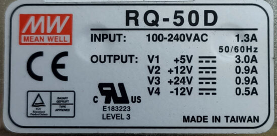 MEAN WELL RQ-50D +5V-3A +12V-0.9A +24V-0.9A -12V-0.5A AC To DC Triple Output Switching Power Supply P299 - Image 2