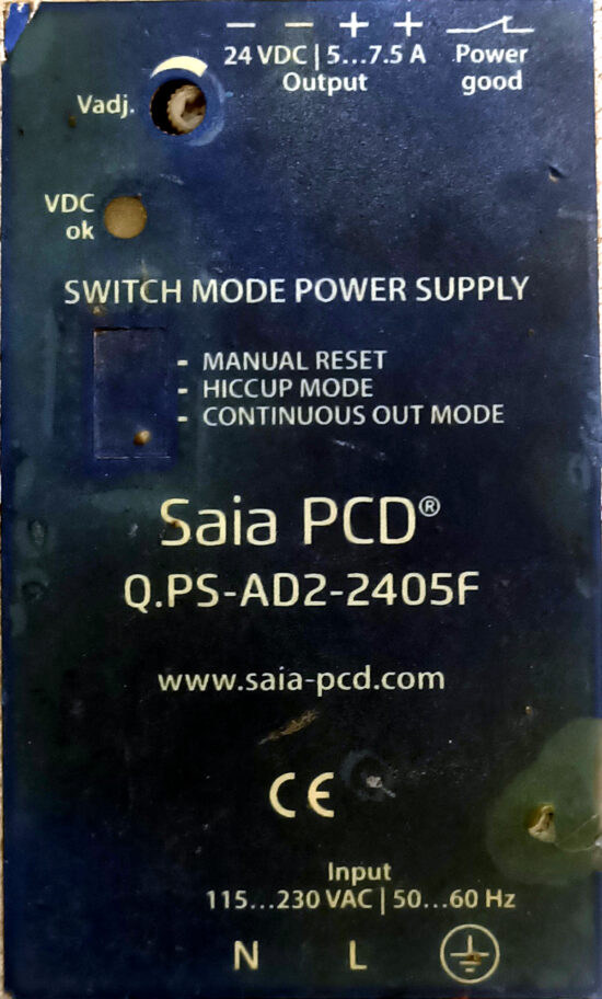 SAIA PCD Q.PS-AD2-2405F 24V 7.5A AC To DC Single Output Switching Power Supply P325 - Image 3