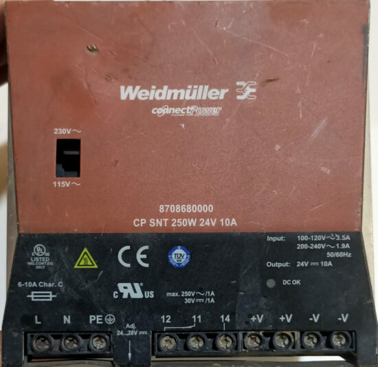 WEIDMULLER CONNECT POWER CP SNT 250W 24V 10A CPSNT250W24V10A AC To DC Single Output Switching Power Supply P321 - Image 3