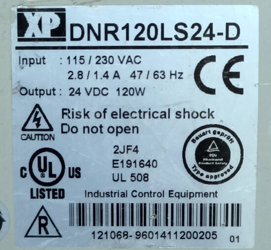 XP POWER DNR120LS24-D 24V/DC 120W AC To DC Single Output Switching Power Supply Module P314 - Image 3